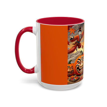 Halloween Rabbit’s Kabuki Jack-o’-Lanterns Colorful Mugs (11oz, 15oz)