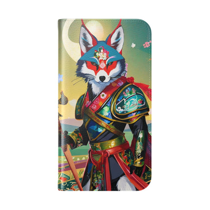 🐕⚔️ Cyberpunk Samurai Dog Flip Case – Futuristic Honor & Kitsune Spirit