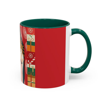 ❤️ The Lady Of The Candlelit Christmas Alcove Colorful Mug – Art Deco Holiday Elegance