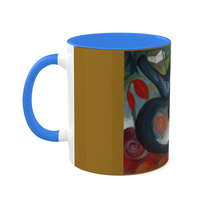 Two Cats, Blue and Yellow by Franz Marc Colorful Mugs, 11oz