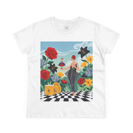 🌹🖤 The Rose Garden Dollmaker Cotton Tee – Art Deco Fashion Fantasy