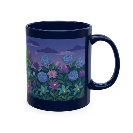 🧶☂️ The Lady Of The Garden Knitting Circle Ceramic Mug – Art Deco Floral Whimsy
