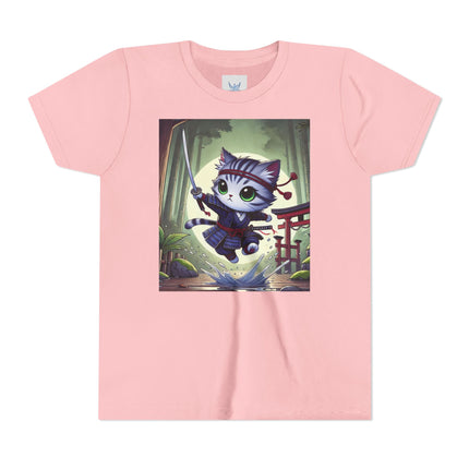 Moonlit Samurai Kitty Youth Short Sleeve Tee