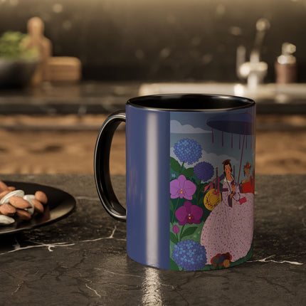 The Lady Of The Garden Tea Party Colorful Mugs – Art Deco Floral Elegance