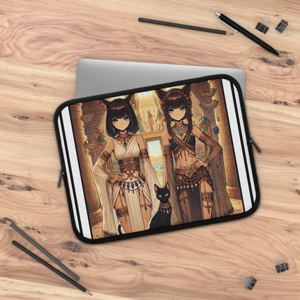 Egyptian Priestess Cats Laptop Sleeve – Temple Guardians & Ancient Grace