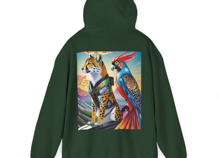 Cheetah and Parrot Cybernetic Duet – Heavy Blend™ Hooded Sweatshirt