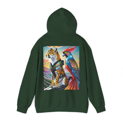 Cheetah and Parrot Cybernetic Duet – Heavy Blend™ Hooded Sweatshirt
