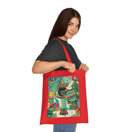 🎄🎁 The Lady Of The Christmas Ornament Cotton Tote Bag – Art Deco Holiday Fantasy