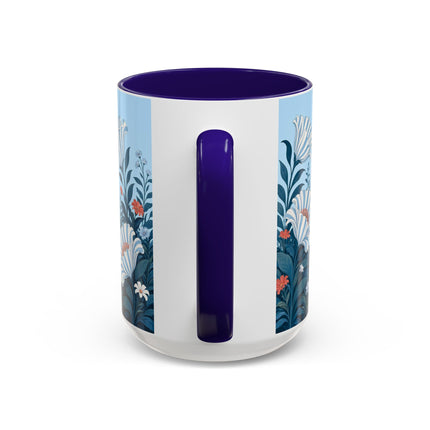 🎨💙 The Enchanted Garden Artist Colorful Mug – Art Deco Floral Whimsy
