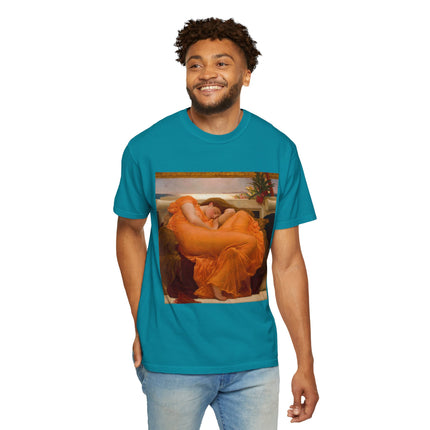 Flaming June by Frederic Leighton Unisex Garment-Dyed T-shirt