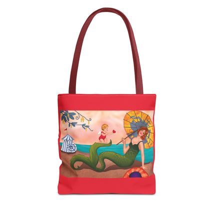 Mermaid with Parasol and Cupid by George Barbier Tote Bag