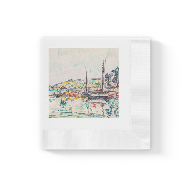 Concarneau by Paul Signac White Coined Napkins