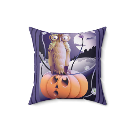 The Startled Pumpkin Spun Polyester Square Pillow