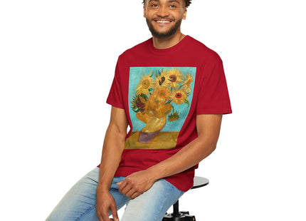 Vase with Twelve Sunflowers by Vincent van Gogh Unisex Garment-Dyed T-shirt
