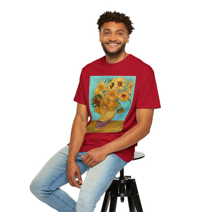 Vase with Twelve Sunflowers by Vincent van Gogh Unisex Garment-Dyed T-shirt