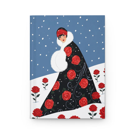 🌹❄️ The Lady Of The Winter Rose Garden Hardcover Journal – Art Deco Floral Elegance