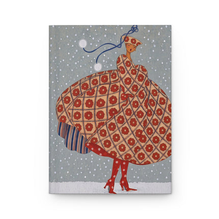 ❄️🌺 The Lady Of The Snowflake Flower Garden Hardcover Journal – Art Deco Winter Fashion Whimsy