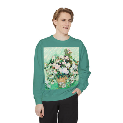 Roses by Vincent Van Gogh Unisex Garment-Dyed Sweatshirt