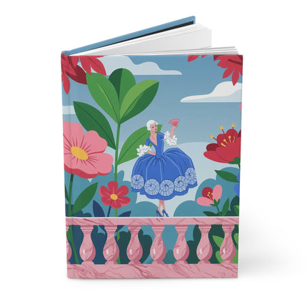 🌸💙 The Lady Of The Blue Garden Terrace Hardcover Journal – Art Deco Floral Elegance