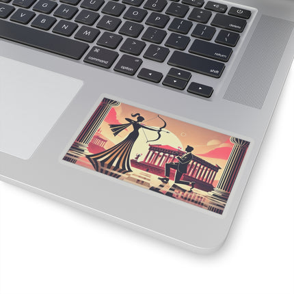 Art Deco Valentine's Romance Kiss-Cut Stickers (4 Sizes)