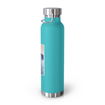 Irises by Ohara Koson Copper Vacuum Insulated Bottle, 22oz