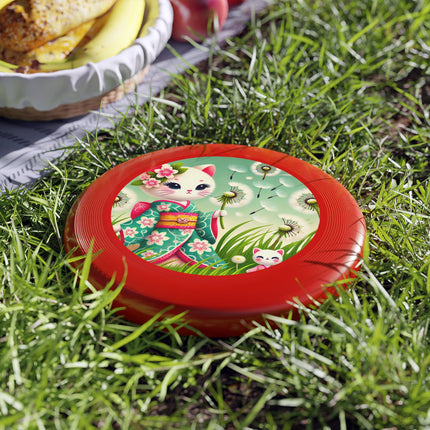 Geisha Kitten and the Dandelion Wish Wham-O Frisbee – Gentle Wishes & Whispering Winds