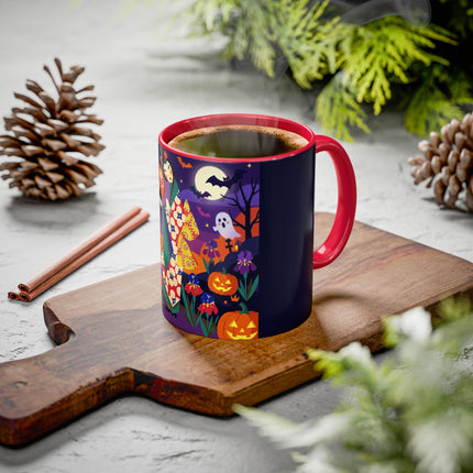🌙🎃 The Moonlit Garden Masquerade Colorful Mug – Floral Halloween Charm