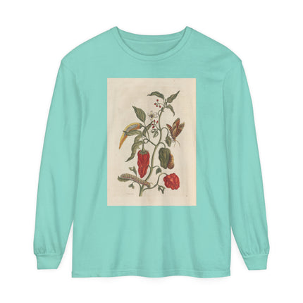 Botanical Pl.15 by Maria Sibylla Merian Garment-dyed Long Sleeve T-Shirt