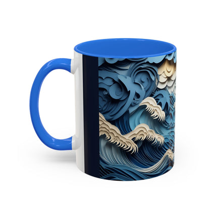 Dramatic Ocean with Crashing Waves Colorful Mugs (11oz, 15oz)