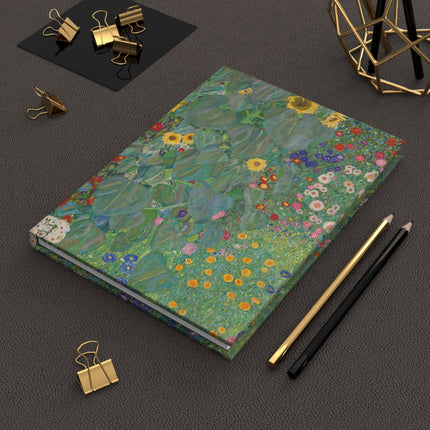 Farm Garden with Sunflowers by Gustav Klimt Hardcover Journal Matte