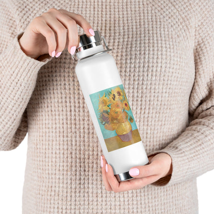 Vase with Twelve Sunflowers by Vincent Van Gogh Copper Vacuum Insulated Bottle, 22oz