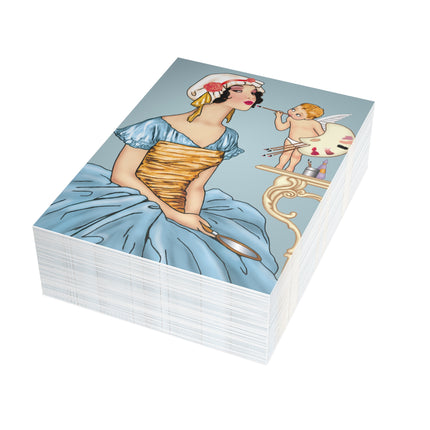 The Enchanting Painter: A Fairy's Artistic Touch Greeting Cards (1, 10, 30, and 50pcs)