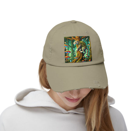 Silent Stripes Unisex Distressed Cap