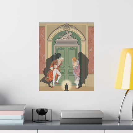 🕯️🌹 A Couple In Candlelight Matte Vertical Poster – George Barbier Art Deco Romance
