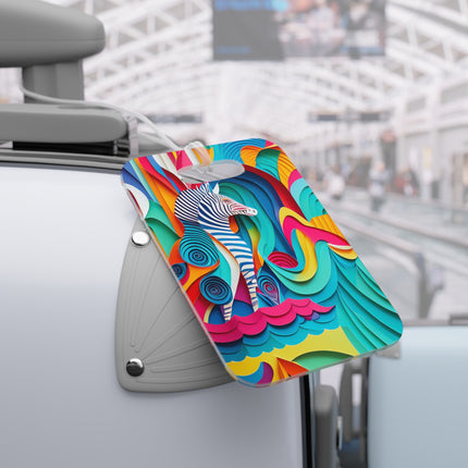 Surfing Zebra Luggage Tags