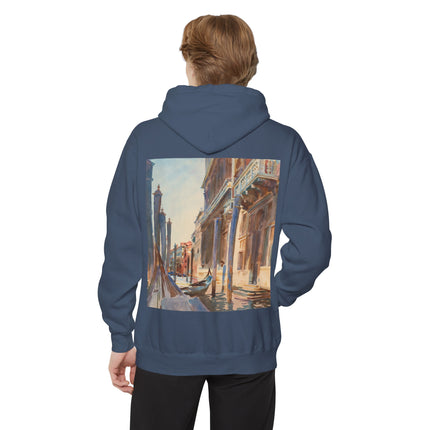 Gondola Moorings on the Grand Canal by John Singer Sargent Unisex Garment-Dyed Hoodie