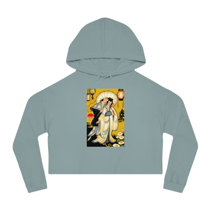 Golden Embrace Women’s Cropped Hooded Sweatshirt