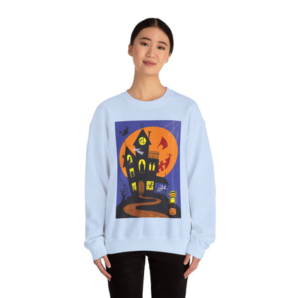 Halloween Night at the Haunted House Unisex Heavy Blend™ Crewneck Sweatshirt