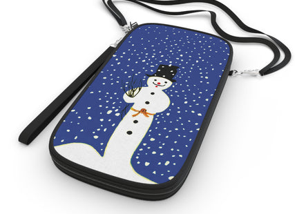 Snowman in Falling Snow Passport Wallet