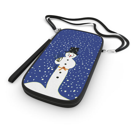 Snowman in Falling Snow Passport Wallet