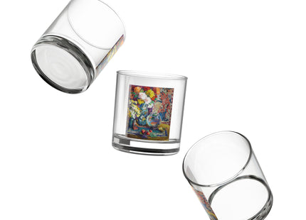 Fish, Fruits, and Flowers by Kathryn E. Cherry Latte Rocks Glass, 10oz