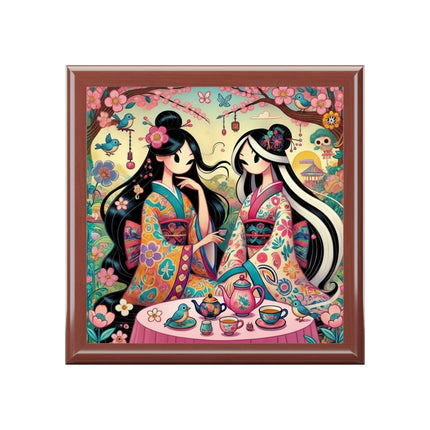 Cherry Blossom Tea Fairies Jewelry Box – Whimsical Kimono Tea Ritual