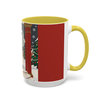 ❄️✨ The Winter Couture Promenade Colorful Mug – Art Deco Holiday Elegance