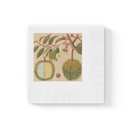 Album of watercolors of Asian fruits and flowers Pl.31 by Anonymous White Coined Napkins