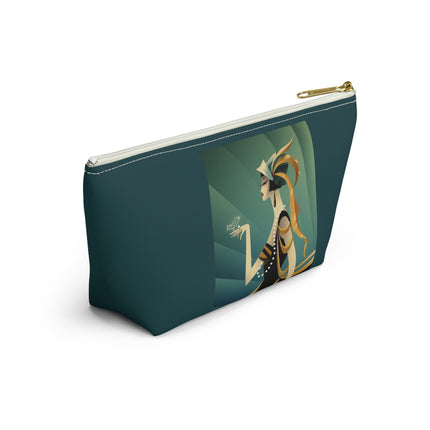 Art Deco Flapper with Bird Cosmetic Bag – Elegant Glamour & Timeless Style