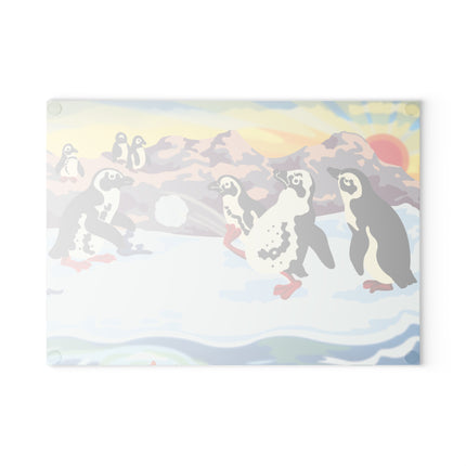 Snowball Shenanigans Glass Cutting Board