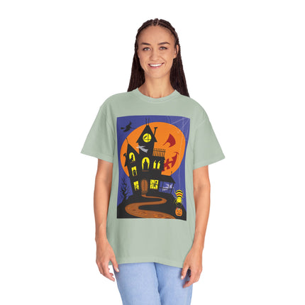 Halloween Night at the Haunted House Unisex Garment-Dyed T-shirt