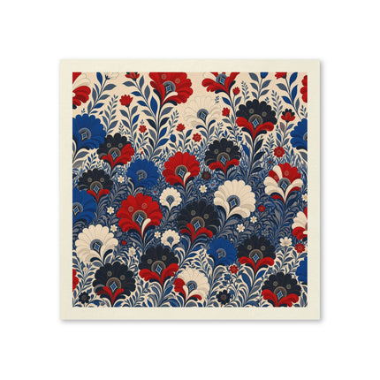 🌺💙 The Royal Crimson And Sapphire Flower Garden Napkins – Elegant Botanical Floral Art