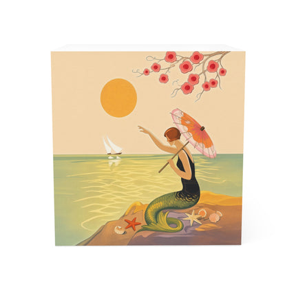 🌈☂️ Beneath The Rainbow Tree Note Cube – Art Deco Spring Fantasy