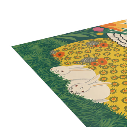 🐇🌼 The Enchanted Rabbit Garden Postcards With Envelopes – Art Deco Floral Whimsy